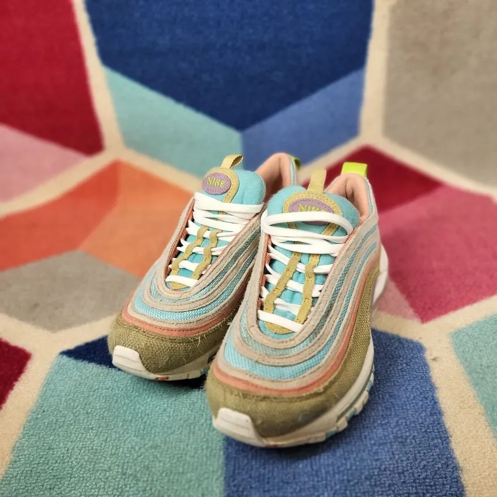 Nike Air Max 97 SE GS 'Sun‎ Club' Copa Wheat Grass DQ4126-400 Kid’s Size 4.5Y